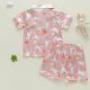 imageKuriozud 4th of July Baby Girl Pajamas Silk Stain Pjs Summer Shirt TopsShorts 2Piece Set Toddler Kids Little Girl SleepwearPink Bunnyeggs