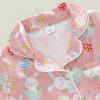 imageKuriozud 4th of July Baby Girl Pajamas Silk Stain Pjs Summer Shirt TopsShorts 2Piece Set Toddler Kids Little Girl SleepwearPink Bunnyeggs