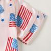 imageKuriozud 4th of July Baby Girl Pajamas Silk Stain Pjs Summer Shirt TopsShorts 2Piece Set Toddler Kids Little Girl SleepwearPink Flag