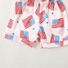 imageKuriozud 4th of July Baby Girl Pajamas Silk Stain Pjs Summer Shirt TopsShorts 2Piece Set Toddler Kids Little Girl SleepwearPink Flag
