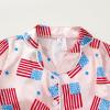 imageKuriozud 4th of July Baby Girl Pajamas Silk Stain Pjs Summer Shirt TopsShorts 2Piece Set Toddler Kids Little Girl SleepwearPink Flag