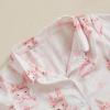 imageKuriozud 4th of July Baby Girl Pajamas Silk Stain Pjs Summer Shirt TopsShorts 2Piece Set Toddler Kids Little Girl SleepwearPink Smile Bunny