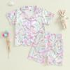 imageKuriozud 4th of July Baby Girl Pajamas Silk Stain Pjs Summer Shirt TopsShorts 2Piece Set Toddler Kids Little Girl SleepwearWhite Bunny