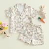 imageKuriozud 4th of July Baby Girl Pajamas Silk Stain Pjs Summer Shirt TopsShorts 2Piece Set Toddler Kids Little Girl SleepwearWhite Bunnyflowers