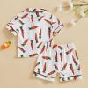 imageKuriozud 4th of July Baby Girl Pajamas Silk Stain Pjs Summer Shirt TopsShorts 2Piece Set Toddler Kids Little Girl SleepwearWhite Carrot