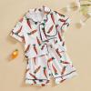 imageKuriozud 4th of July Baby Girl Pajamas Silk Stain Pjs Summer Shirt TopsShorts 2Piece Set Toddler Kids Little Girl SleepwearWhite Carrot