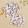 imageKuriozud 4th of July Baby Girl Pajamas Silk Stain Pjs Summer Shirt TopsShorts 2Piece Set Toddler Kids Little Girl SleepwearWhite Carrot