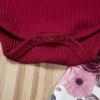 imageKuriozud Baby Girl 2 Piece Outfits Newborn Infant Ruffle Romper Tops Floral Pants Headband Fall Winter Clothes SetA Wine Red 1