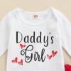imageKuriozud Baby Girl 2 Piece Outfits Newborn Infant Ruffle Romper Tops Floral Pants Headband Fall Winter Clothes SetDaddys Girl