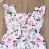 imageKuriozud Baby Girl Floral Romper Newborn Infant Ruffle Bodysuit OnePiece Jumpsuit Clothes Summer OutfitB Ruffle Romper Pink