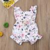 imageKuriozud Baby Girl Floral Romper Newborn Infant Ruffle Bodysuit OnePiece Jumpsuit Clothes Summer OutfitB Ruffle Romper Pink