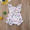 imageKuriozud Baby Girl Floral Romper Newborn Infant Ruffle Bodysuit OnePiece Jumpsuit Clothes Summer OutfitB Ruffle Romper Pink