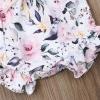 imageKuriozud Baby Girl Floral Romper Newborn Infant Ruffle Bodysuit OnePiece Jumpsuit Clothes Summer OutfitB Ruffle Romper Pink