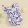 imageKuriozud Baby Girl Floral Romper Newborn Infant Ruffle Bodysuit OnePiece Jumpsuit Clothes Summer OutfitButterfly Romper