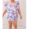 imageKuriozud Baby Girl Floral Romper Newborn Infant Ruffle Bodysuit OnePiece Jumpsuit Clothes Summer OutfitButterfly Romper