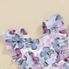 imageKuriozud Baby Girl Floral Romper Newborn Infant Ruffle Bodysuit OnePiece Jumpsuit Clothes Summer OutfitButterfly Romper