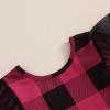 imageKuriozud Baby Girl Plaid Outfit Long Sleeve Ruffle Romper Jumpsuit Christmas Outfit Newborn Girl Fall ClothesBuffalo Plaid Red