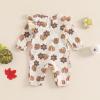 imageKuriozud Baby Girl Plaid Outfit Long Sleeve Ruffle Romper Jumpsuit Christmas Outfit Newborn Girl Fall ClothesPumpkin Apricot