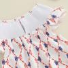 imageKuriozud Newborn Baby Girl 4th of July Outfit Cute Bow Bubble Romper Jumpsuit Infant Girl Fourth of July Summer ClothesAmerican Baby White