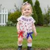 imageKuriozud Newborn Baby Girl 4th of July Outfit Cute Bow Bubble Romper Jumpsuit Infant Girl Fourth of July Summer ClothesAmerican Baby White