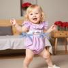 imageKuriozud Newborn Baby Girl 4th of July Outfit Cute Bow Bubble Romper Jumpsuit Infant Girl Fourth of July Summer ClothesAmerican Flag Fireworks Pink