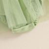 imageKuriozud Newborn Baby Girl St Patricks Day Outfit Shamrock Smocked Bubble Romper Jumpsuit Headband Spring Summer ClothesClover Green