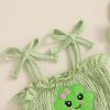 imageKuriozud Newborn Baby Girl St Patricks Day Outfit Shamrock Smocked Bubble Romper Jumpsuit Headband Spring Summer ClothesClover Green