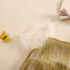 imageKuriozud Newborn Baby Girl Summer Clothes Sequin Fringe Romper Dress Puff Short Sleeve Tulle Romper Cute Sparkling ClothesGold