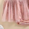 imageKuriozud Newborn Baby Girl Summer Clothes Sequin Fringe Romper Dress Puff Short Sleeve Tulle Romper Cute Sparkling ClothesPink