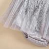 imageKuriozud Newborn Baby Girl Summer Clothes Sequin Fringe Romper Dress Puff Short Sleeve Tulle Romper Cute Sparkling ClothesSilver