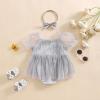 imageKuriozud Newborn Baby Girl Summer Clothes Sequin Fringe Romper Dress Puff Short Sleeve Tulle Romper Cute Sparkling ClothesSilver