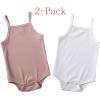 imageKuriozud Newborn Infant Baby Girl Cotton Bodysuit Sleeveless Tank Top Super Soft Camisole2 Packs White  Pink