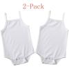 imageKuriozud Newborn Infant Baby Girl Cotton Bodysuit Sleeveless Tank Top Super Soft Camisole2 Packs White 2