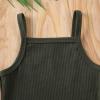 imageKuriozud Newborn Infant Baby Girl Cotton Bodysuit Sleeveless Tank Top Super Soft CamisoleGreen