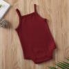 imageKuriozud Newborn Infant Baby Girl Cotton Bodysuit Sleeveless Tank Top Super Soft CamisoleWine Red