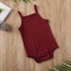 imageKuriozud Newborn Infant Baby Girl Cotton Bodysuit Sleeveless Tank Top Super Soft CamisoleWine Red