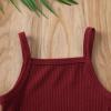 imageKuriozud Newborn Infant Baby Girl Cotton Bodysuit Sleeveless Tank Top Super Soft CamisoleWine Red