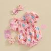 imageKuriozud Newborn Infant Baby Girl Off Shoulder Ruffle Romper Bodysuit One Piece Jumpsuit ClothesChicken Pink