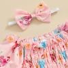 imageKuriozud Newborn Infant Baby Girl Off Shoulder Ruffle Romper Bodysuit One Piece Jumpsuit ClothesChicken Pink
