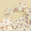 imageKuriozud Newborn Infant Baby Girl Off Shoulder Ruffle Romper Bodysuit One Piece Jumpsuit ClothesFlower Apricot