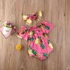 imageKuriozud Newborn Infant Baby Girl Off Shoulder Ruffle Romper Bodysuit One Piece Jumpsuit ClothesPineapple Pink  Headband