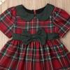 imageKuriozud Toddler Baby Girl Plaid Dress Cute Party Dress for ChristmasPlaid Dress With Green Bow