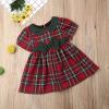 imageKuriozud Toddler Baby Girl Plaid Dress Cute Party Dress for ChristmasPlaid Dress With Green Bow