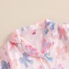 imageKuriozud Toddler Girl 4th of July Silk Satin Pajama Set Baby Fourth of July Pjs Girl Feather Trim Sleeve Nightgown PjsBowmulticolor