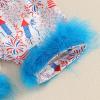 imageKuriozud Toddler Girl 4th of July Silk Satin Pajama Set Baby Fourth of July Pjs Girl Feather Trim Sleeve Nightgown PjsMemorial Dayblue