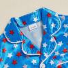 imageKuriozud Toddler Girl 4th of July Silk Satin Pajama Set Baby Fourth of July Pjs Girl Feather Trim Sleeve Nightgown PjsUsaddblue