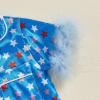 imageKuriozud Toddler Girl 4th of July Silk Satin Pajama Set Baby Fourth of July Pjs Girl Feather Trim Sleeve Nightgown PjsUsaddblue