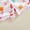 imageKuriozud Toddler Girl Satin Pajamas Set Summer Short Sleeve Button Down Shirt Top and Shorts 2pcs Pjs Sets SleepwearBow Flower White