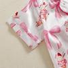 imageKuriozud Toddler Girl Satin Pajamas Set Summer Short Sleeve Button Down Shirt Top and Shorts 2pcs Pjs Sets SleepwearBow Ice Cream White