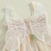 imageToddler Tulle Tutu Dress Baby Girl Sleeveless Floral Embroidery Princess Birthday Party DressesButterfly Wings Beige